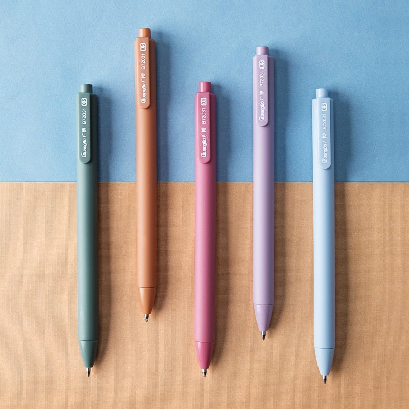 Guangbo Multicolor Retractable Gel Ink pen 0.5mm (Pack of 5) - SCOOBOO - B72031 - Gel Pens