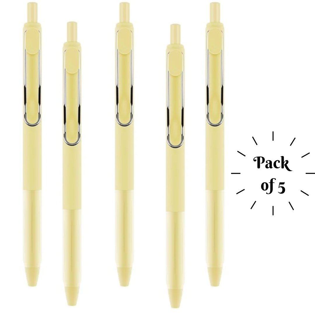 Guangbo Pure Macron Black Ink 0.5mm Gel Pen (Pack of 5) - SCOOBOO - B72030D - Gel Pens