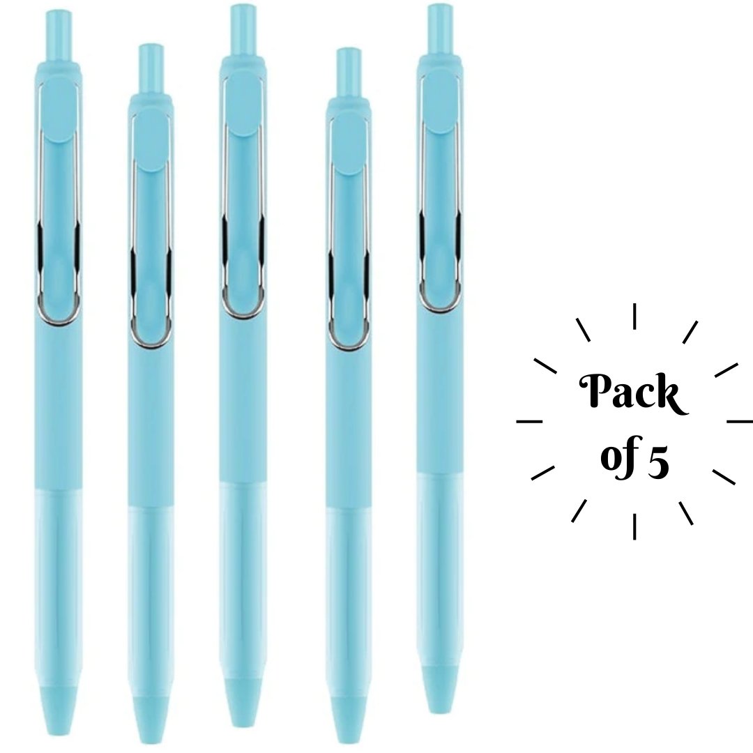 Guangbo Pure Macron Black Ink 0.5mm Gel Pen (Pack of 5) - SCOOBOO - B72030D - Gel Pens