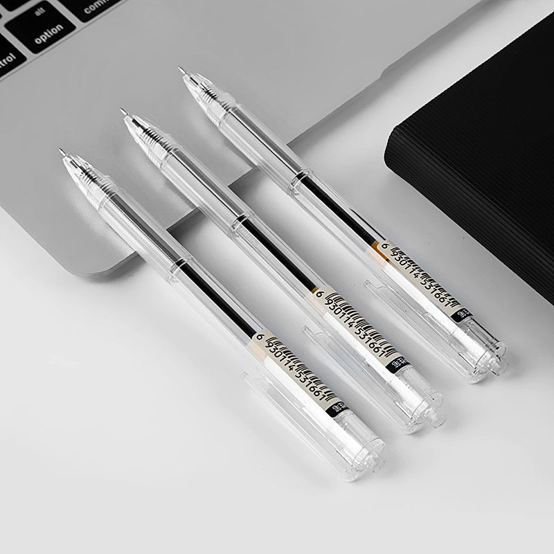 Guangbo Retractable Black Ink 0.5mm Gel Pen (Pack of 6) - SCOOBOO - B72017D - Gel Pens