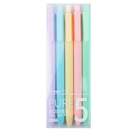 Guangbo Retractable Gel Ink Pens 0.5mm Pack-of-5 - SCOOBOO - B72027D - Gel Pens