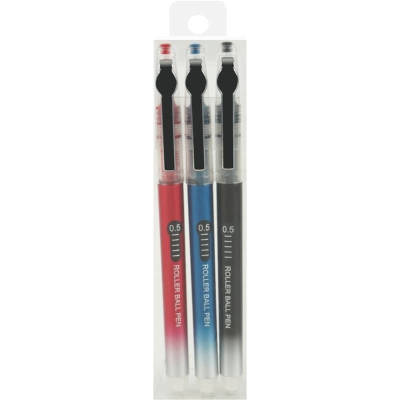 Guangbo Rollerball Pen 0.5mm- Pack of 3 - SCOOBOO - B17009-LB-BK-R - Roller ball Pen