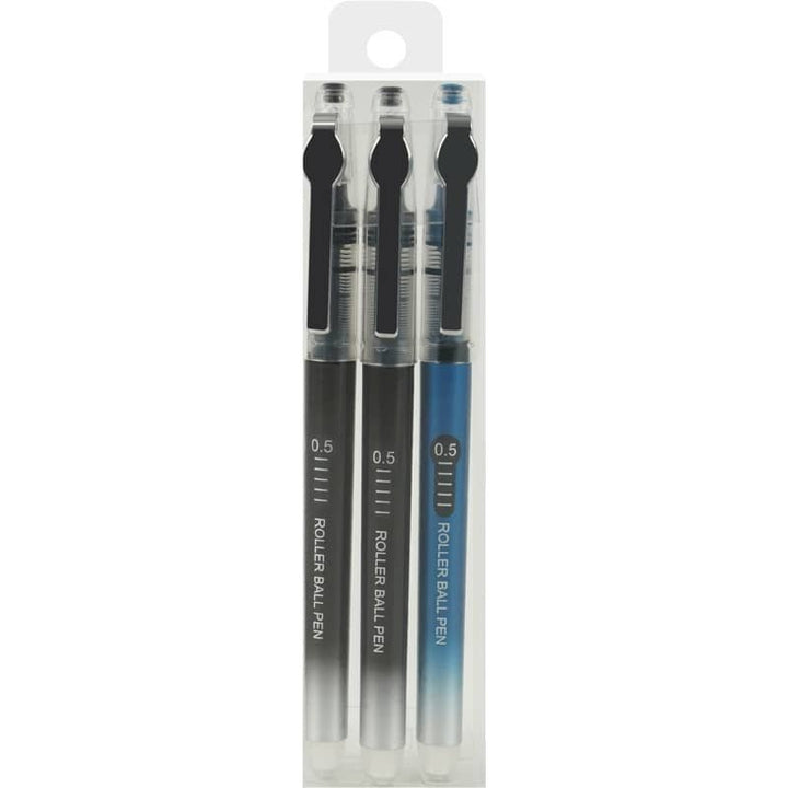 Guangbo Rollerball Pen 0.5mm- Pack of 3 - SCOOBOO - B17009-2BK-BL - Roller ball Pen