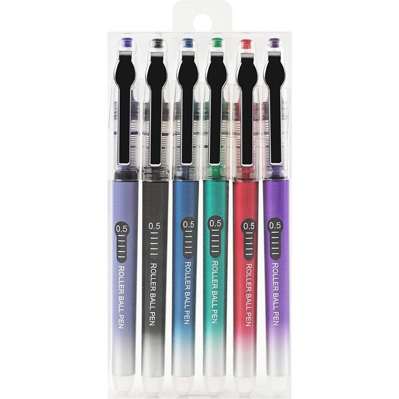 Guangbo Rollerball Pen 0.5mm- Pack of 6 - SCOOBOO - B17009-MULTI - Roller ball Pen