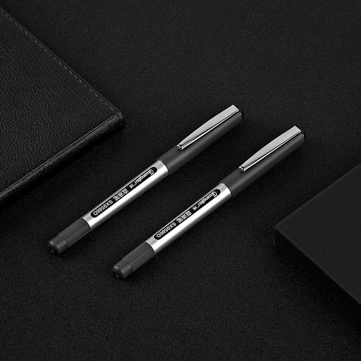 Guangbo Straight Liquid Black 0.5mm Rollerball Pen (Pack of 6) - SCOOBOO - BSX9586D - Ball Pen