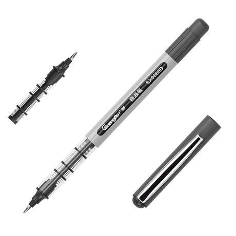 Guangbo Straight Liquid Black 0.5mm Rollerball Pen (Pack of 6) - SCOOBOO - BSX9586D - Ball Pen