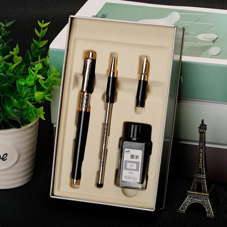 Hero 1311 3 in 1 Gift Pen Set- Fountain & Ballpoint Pen & Art Calligraphy - SCOOBOO - 1311 BK - Ball Pen