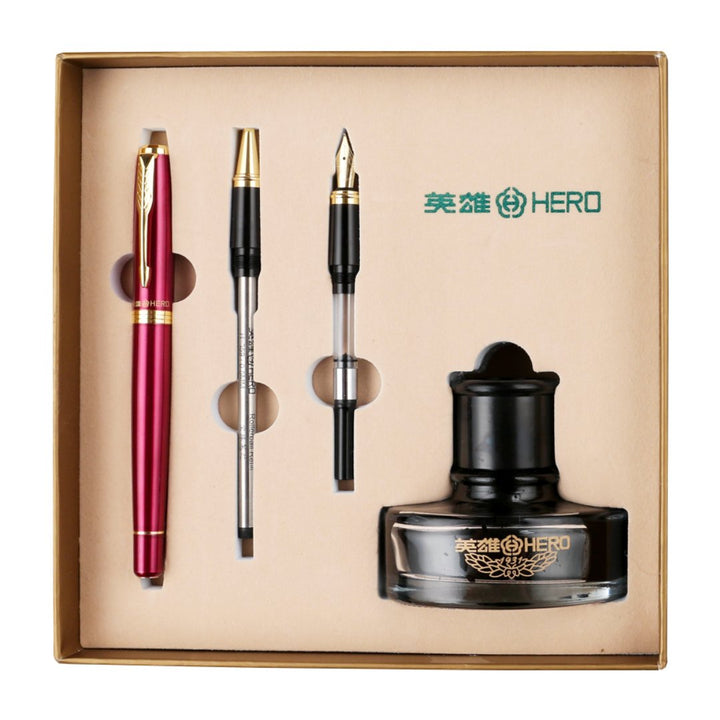 Hero 7056 3 in 1 Pen Set- Fountain & Ballpoint Pen & Art Calligraphy - SCOOBOO - Ball Pen