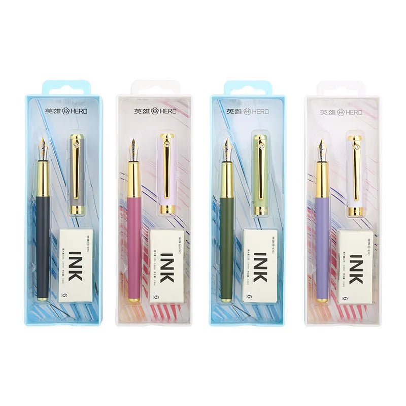 Hero A06 Morandi Iridium Pen Signature Replaceable Ink Bag Fountain Pen ...