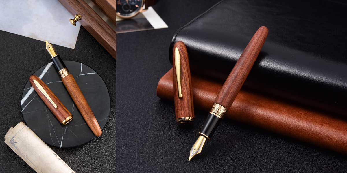 Hongdian, Fountain Pen - 660 Wood Black - SCOOBOO - 6970975082513 - Fountain Pen