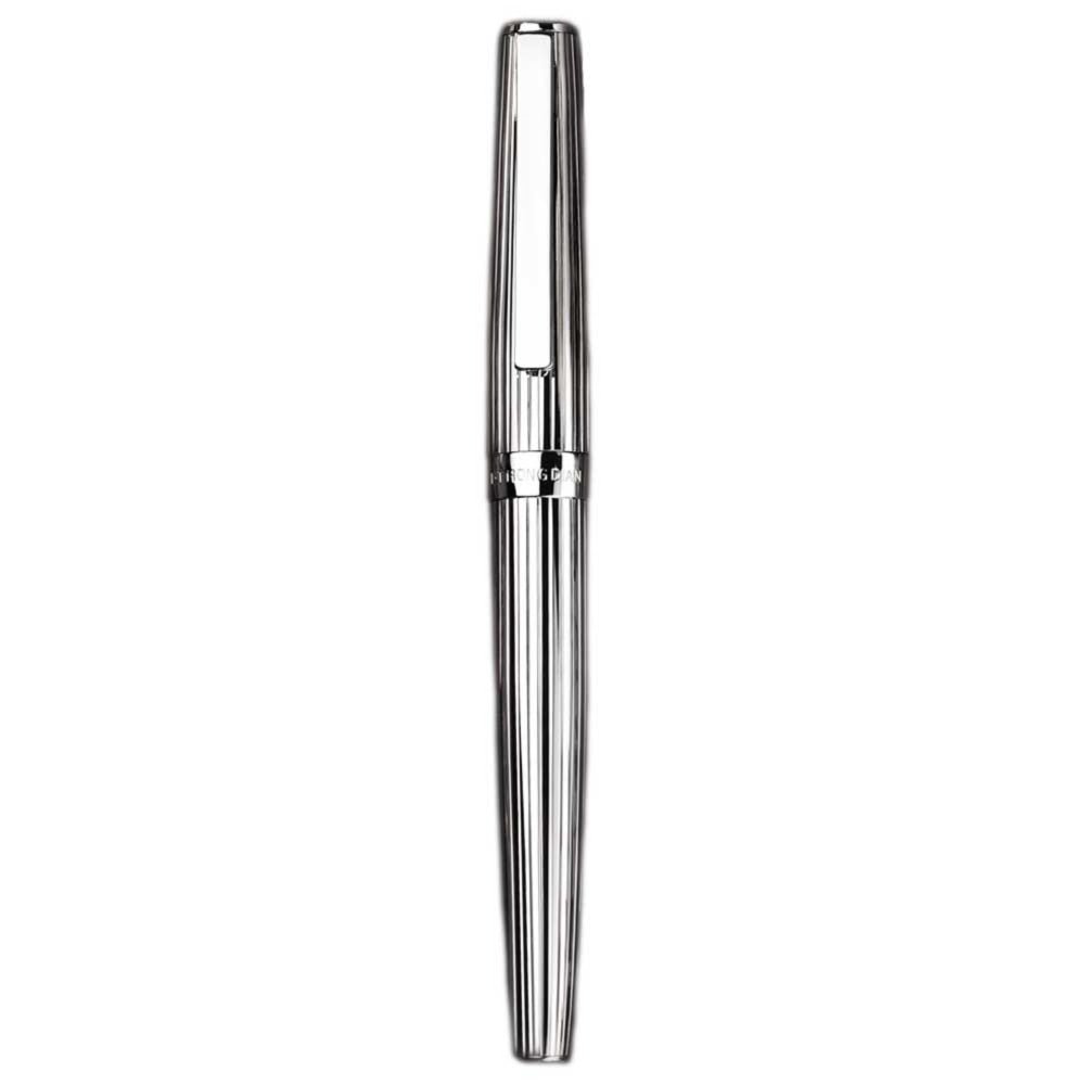 HongDian 920 White Metal Fountain Pen - Gold Plated Fine Nib Pen With Converter, Smooth Writing For Daily Use 3 thumbnail image