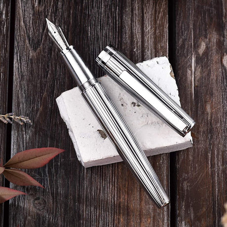 Hongdian, Fountain Pen Metal - SCOOBOO - 1845S Chromium Silver White - Fountain Pen