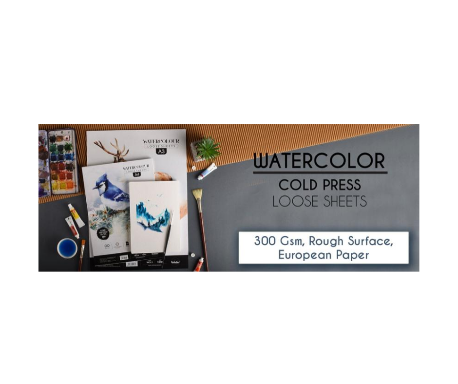 Scholar Watercolour Cold Press Loose Sheets - SCOOBOO - WCL3 - Loose Sheets