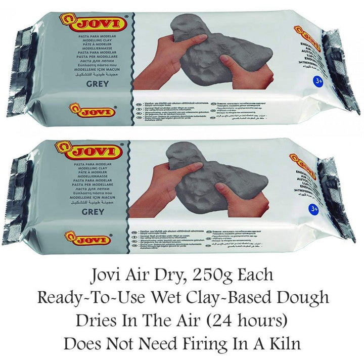 Jovi European Air-Dry Modeling Clay Pack of 2 - SCOOBOO - JOVI-AIRDRY-250G-WHITE-2PCS - Clay