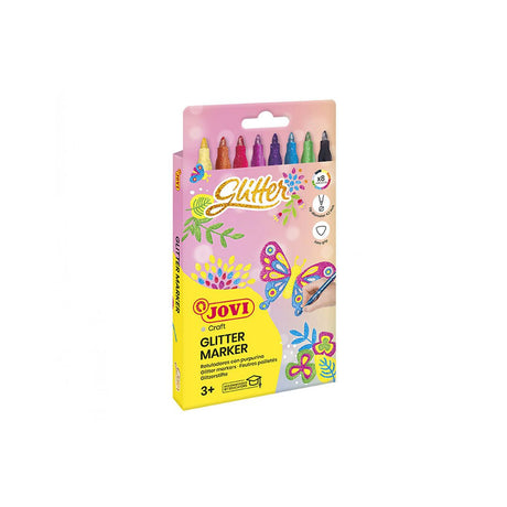 Jovi Glitter Felt-Tip Pens Case 8 Felt Pens - SCOOBOO - 1608G - Fineliners