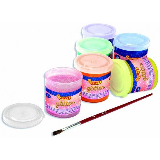Jovi Glitter Paint 55ml Pack of 6 Assorted Colors - SCOOBOO - 518 - Glitter paint