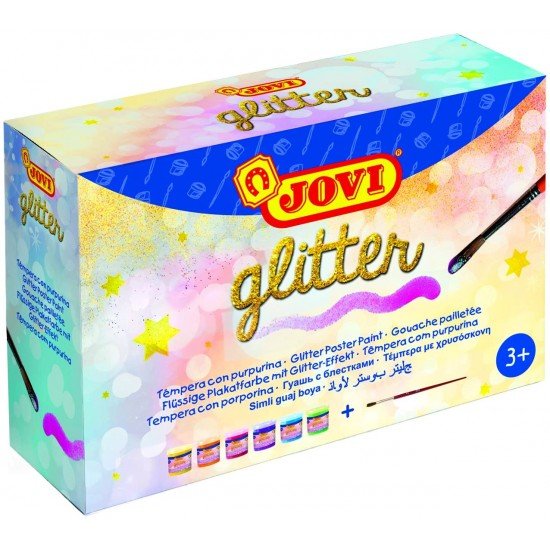 Jovi Glitter Paint 55ml Pack of 6 Assorted Colors - SCOOBOO - 518 - Glitter paint