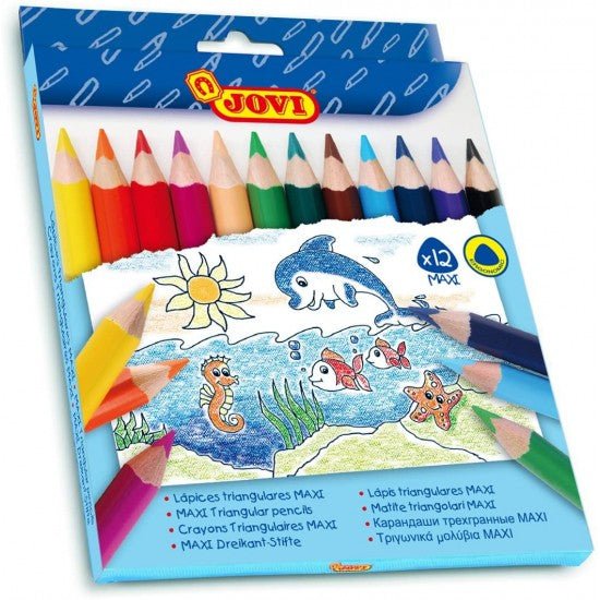 Jovi Maxi Coloured Ergonomic Wooden Pencils - SCOOBOO - 735-12 - Coloured Pencils