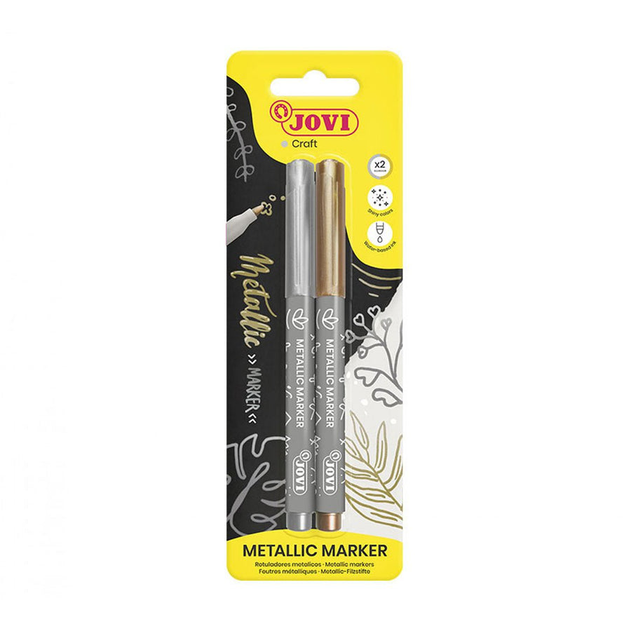 Jovi Metalic Marker Gold & Silver Pack Of 2 - SCOOBOO - 1602M - Metalic Markers