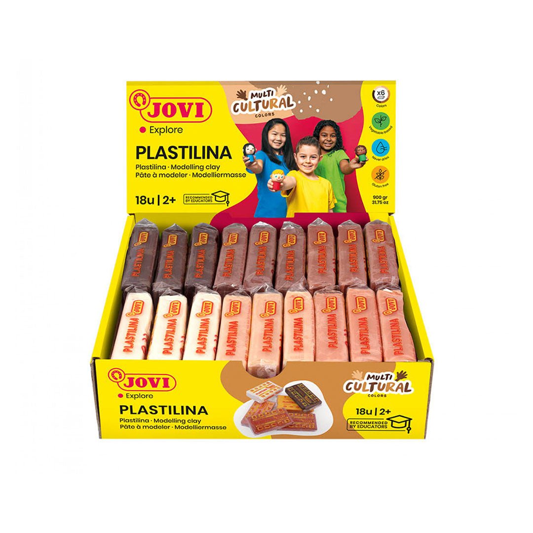 Jovi Modelling Clay 18 Bar Of 50 Gram Multicultural - SCOOBOO - 70/18M - Clay