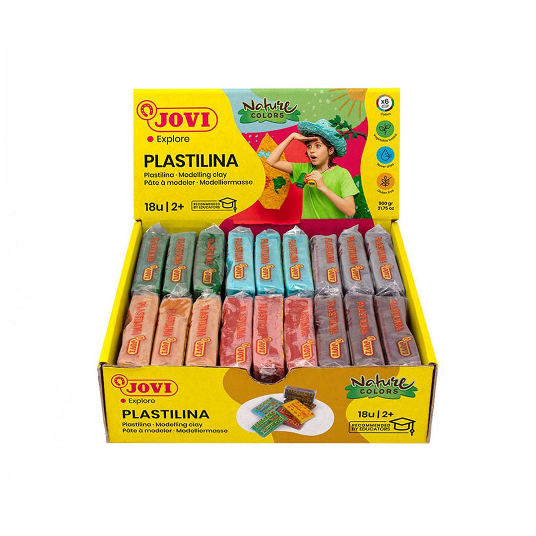 Jovi Modelling Clay 18 Bar Of 50 Gram Nature Colors - SCOOBOO - 70/18N - Clay