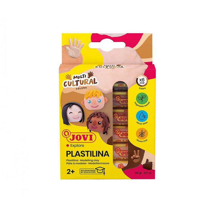 Jovi Modelling Clay 6 Bar Of 15 Gram Multicultural - SCOOBOO - 90/6M - Clay