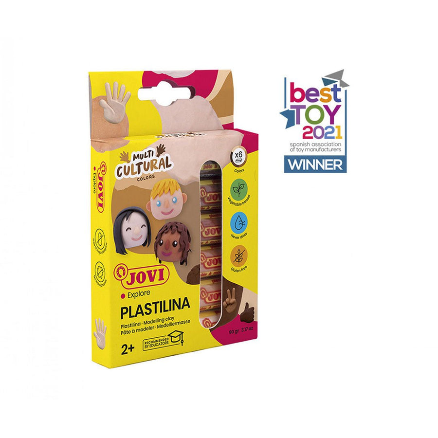 Jovi Modelling Clay 6 Bar Of 15 Gram Multicultural - SCOOBOO - 90/6M - Clay
