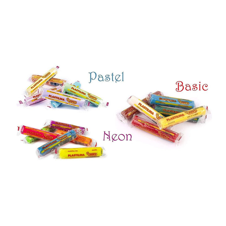 Jovi Modelling Clay 6 Neon, 6 Pastel & 6 Basic Colours Sticks - SCOOBOO - 90/6-6F-6P - Clay