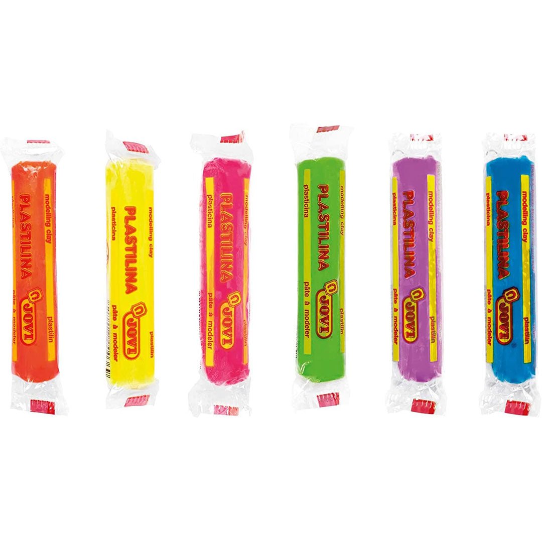 Jovi Modelling Clay 6 Neon & 6 Pastel Colours Sticks - SCOOBOO - 90/6P-6F - Clay