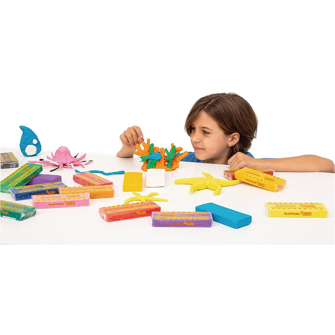 Jovi Plastilina Modelling Clay Blister 6 Bars + 3 Moulds + Moulds Tool - SCOOBOO - 158 - Clay
