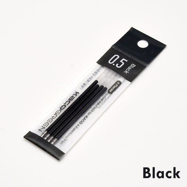 Kaco 4 in 1 Module Gel Pen Refills Pack Of 4 - SCOOBOO - Refill-4 in 1 - black ink - Stationery