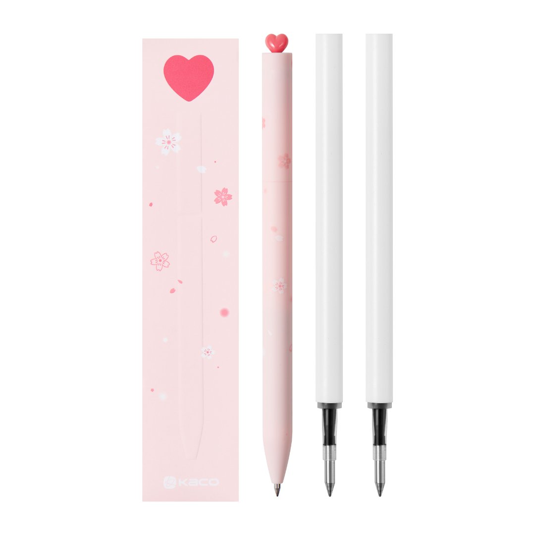 Kaco First Roller Sakura Pink Heart Pen - SCOOBOO - Gel Pens