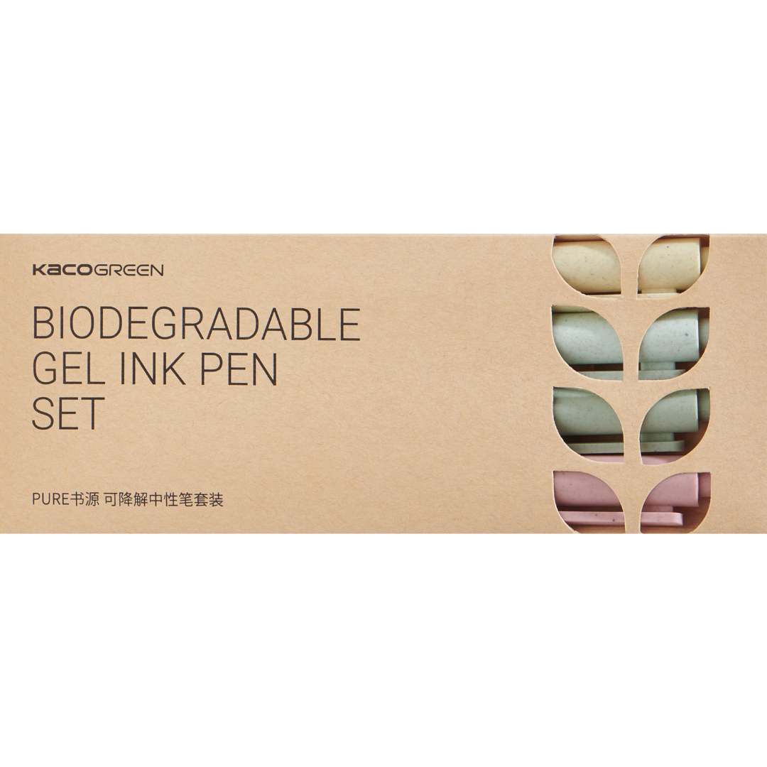 Kaco Pure Biodegradable 0.5mm Gel Ink Pen-Pack Of 4 - SCOOBOO - Gel Pens