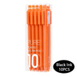 Kaco Pure Gel Pens 0.5mm (Pack of 10) - SCOOBOO - Pure - Black Ink -Orange - Gel Pens