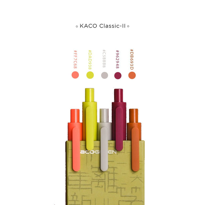 Kaco Pure Macaron Gel Pens - Set of 5 - Assorted colours 0.5mm - SCOOBOO - Pure Macarons - Gel Pens