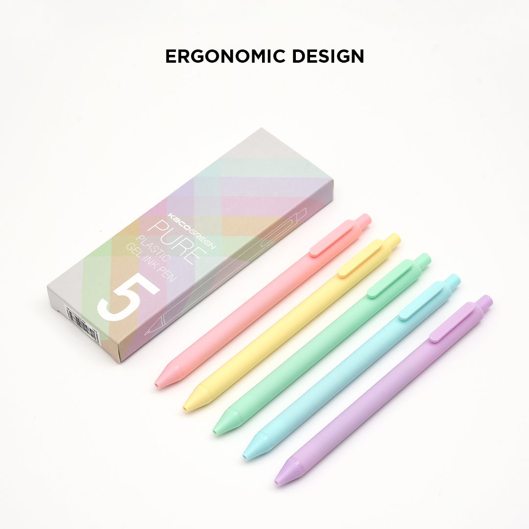 Kaco Pure Macaron Gel Pens - Set of 5 - Assorted colours 0.5mm - SCOOBOO - Pure-Vintage I - Gel Pens