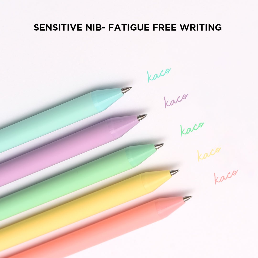 Kaco Pure Macaron Gel Pens - Set of 5 - Assorted colours 0.5mm - SCOOBOO - Pure-Vintage I - Gel Pens