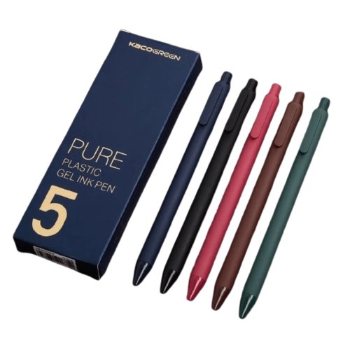 Kaco Pure Macaron Gel Pens - Set of 5 - Assorted colours 0.5mm - SCOOBOO - PURE - Macaron - Set of 5 - Gel Pens