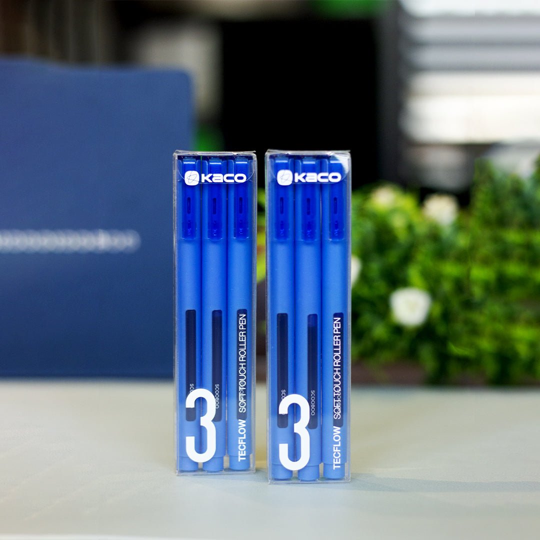 Kaco Tecflow 0.5mm Roller Gel Pen- Pack of 3 - SCOOBOO - SCO101-3 - Gel Pens