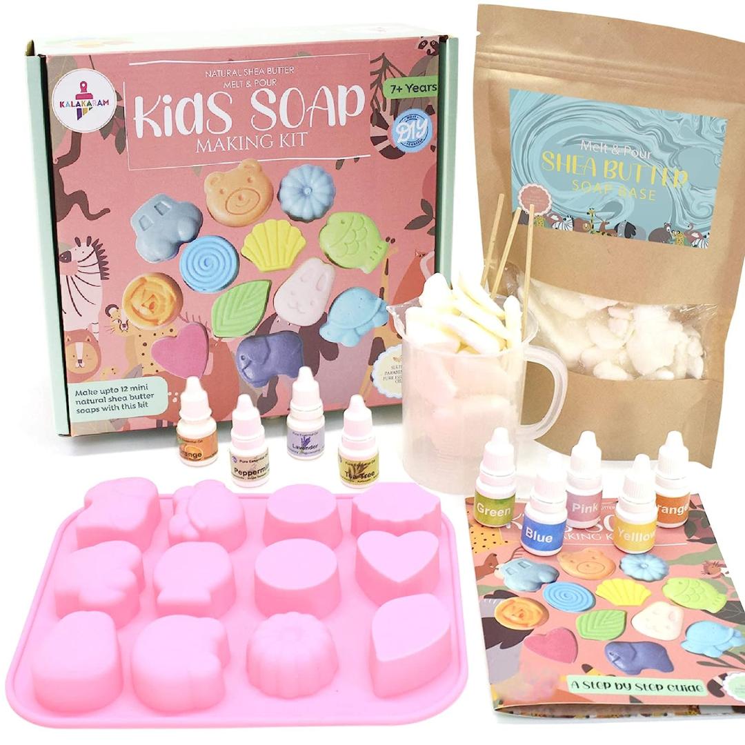 Kalakaram Kids Natural and Shea Butter Soap Making Kit - SCOOBOO - KKM2021K - DIY Box & Kids Art Kit