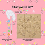 Kalakaram Paint Your Own Unicorn Wooden Puzzle Set - SCOOBOO - KKM1546C - DIY Box & Kids Art Kit