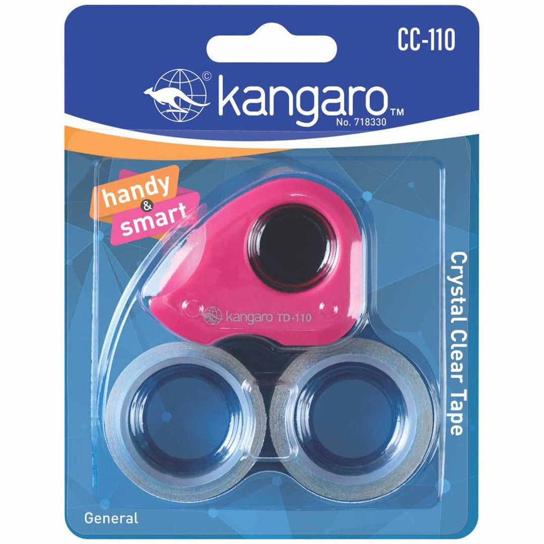 Kangaro Handy & Smart Crystal Clear Tape Dispenser (CC-110) - SCOOBOO - CC-110 - Tape Dispenser
