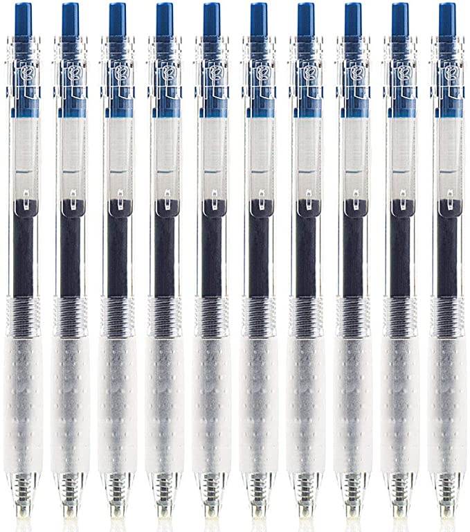 KEYBO GEL INK PEN TRANSPARENT 0.5mm-PACK OF 10 - SCOOBOO - KEYBO Blue 0.5mm-3 - Gel Pens