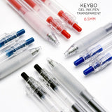 KEYBO GEL INK PEN TRANSPARENT 0.5mm-PACK OF 10 - SCOOBOO - KEYBO Blue 0.5mm-3 - Gel Pens