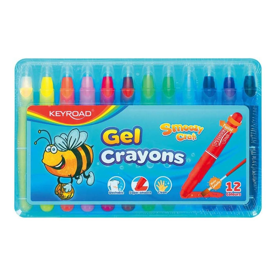 Keyroad Smoozy Craft Gel Crayons Pack Of 12 - SCOOBOO - KR971773 - Crayons