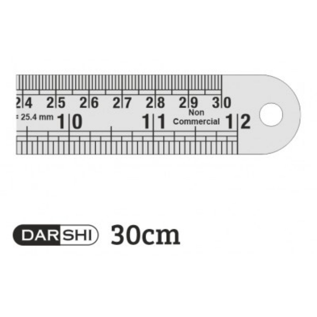 Khyati Steel Scale Darshi 30 CM - SCOOBOO - S512 - Rulers & Measuring Tools