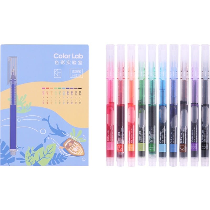 Kinbor Floating Bay Multicolor Fibre Based Pens 0.38mm (Pack of 10) - SCOOBOO - DT52005 - Gel Pens