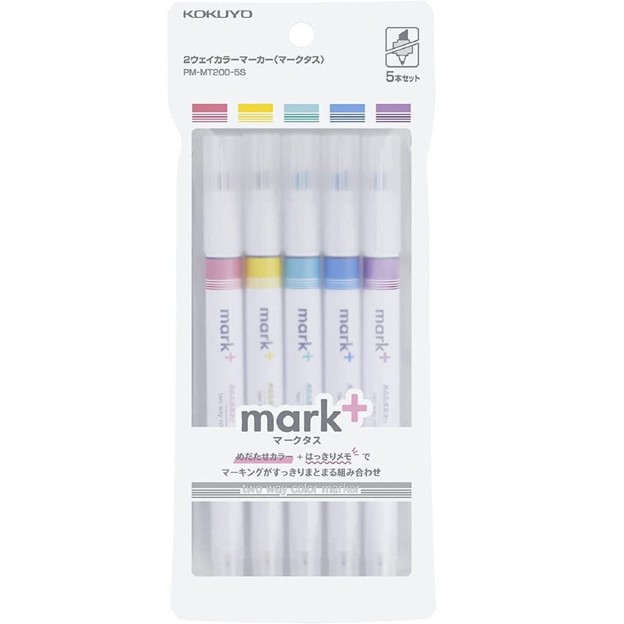 Kokuyo Mark Plus Two Way Color Marker - SCOOBOO - PMMT200-5S - Highlighter