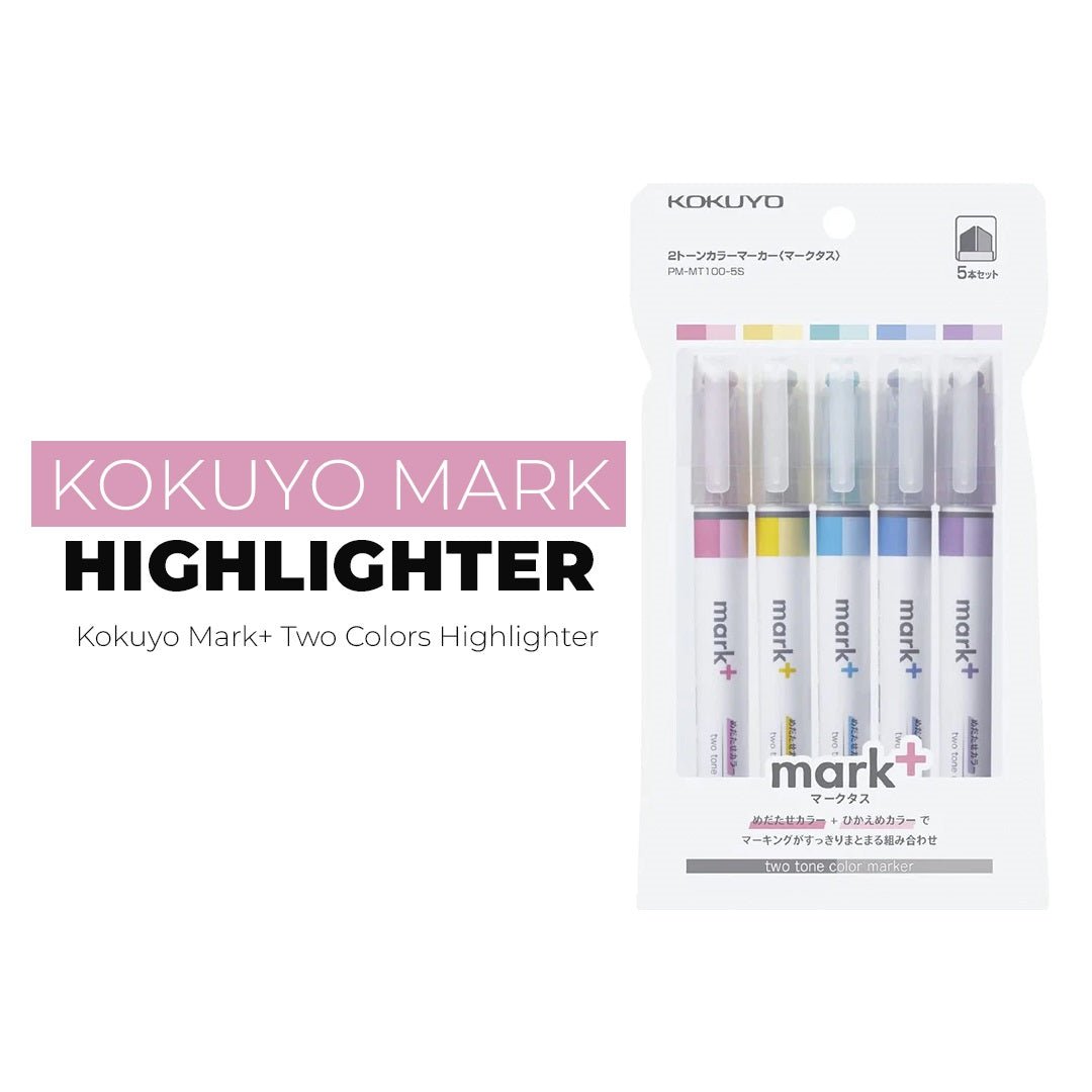 Kokuyo Mark+ Two Colors Highlighter - SCOOBOO - PM-MT100-5S - Highlighter