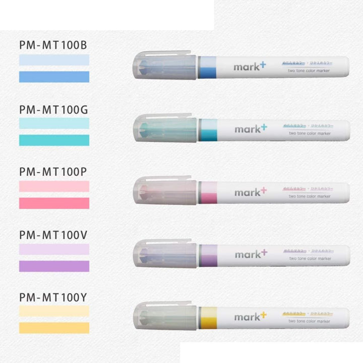 Kokuyo Mark+ Two Colors Highlighter - SCOOBOO - PM-MT100-5S - Highlighter